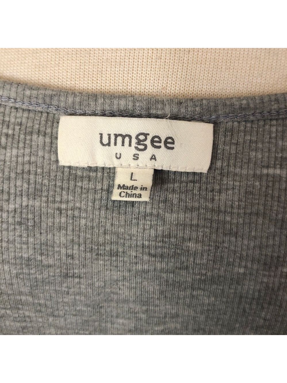 Umgee Gray Ruffle Hem Tank Top sz Large - Picture 7 of 8
